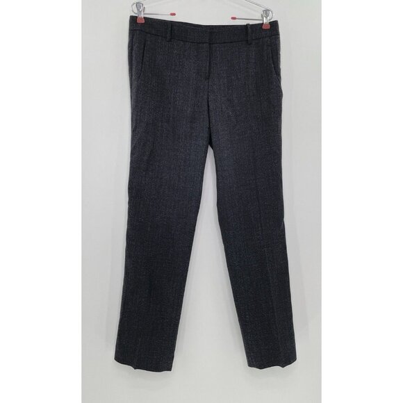 Theory Women's Dark Gray Wool Stretch Dress Pants Career Office Sz 8 Made In USA - Picture 1 of 10